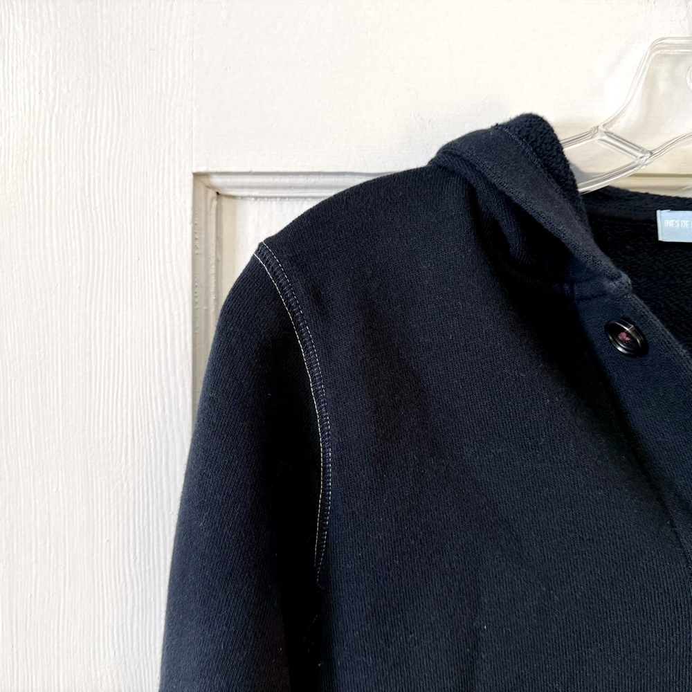 UNIQLO KIDS x Ines de la Fressange | Navy French Terry Button‑Front Hoodie 11‑12 - Picture 2 of 8